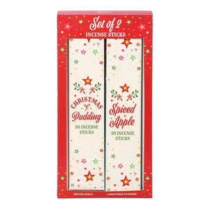 Pack de 2 Inciensos Navideños – Manzana Especiada y Pudding de Navidad | 60 Varitas Aromáticas Esotergia