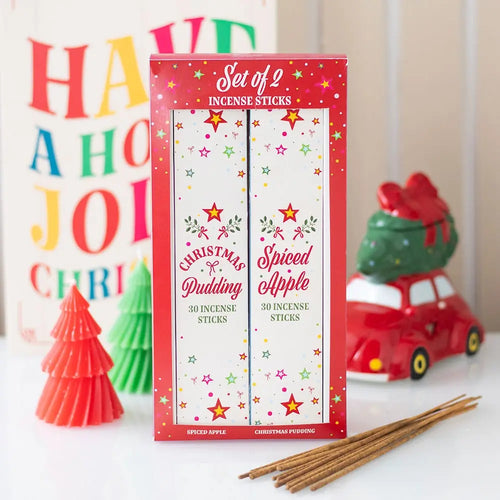 Pack de 2 Inciensos Navideños – Manzana Especiada y Pudding de Navidad | 60 Varitas Aromáticas Esotergia