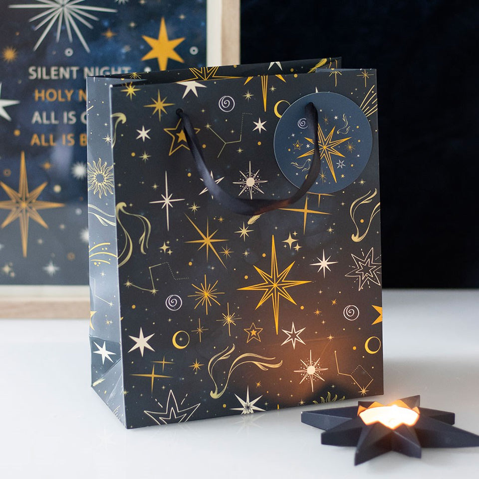 Bolsa de Regalo Noche Estrellada: Elegancia y Magia Celestial (23cm) Esotergia Tienda