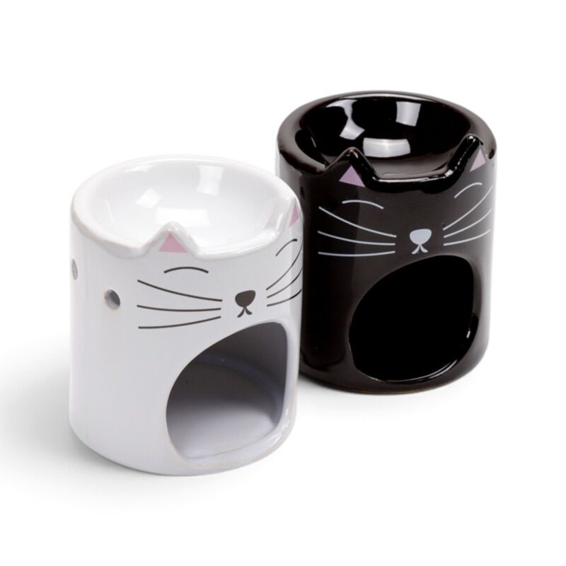 Quemador de Aceite de Cerámica "Gato Místico" | Intuición, Protección y Aromaterapia Esotergia