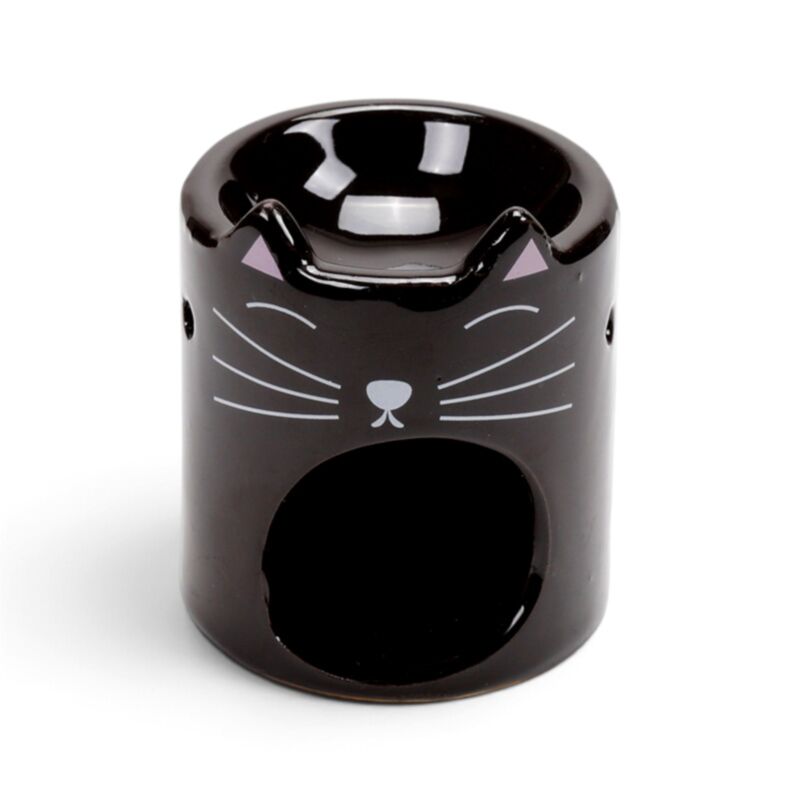 Quemador de Aceite de Cerámica "Gato Místico" | Intuición, Protección y Aromaterapia Esotergia