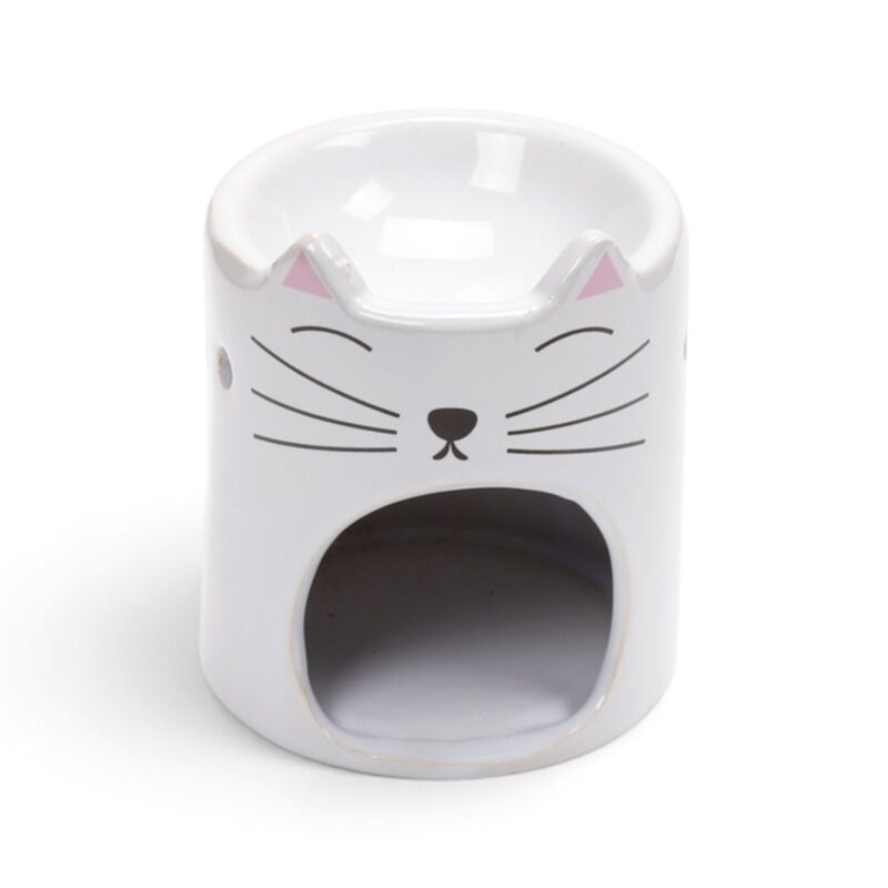 Quemador de Aceite de Cerámica "Gato Místico" | Intuición, Protección y Aromaterapia Esotergia