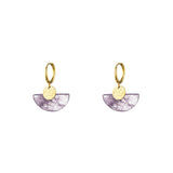 Pendientes "Luz Violeta" Semi Aro Color Oro | Amatista, Transmutación y Paz Mental Esotergia