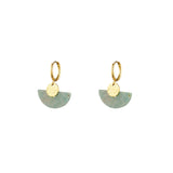 Pendientes "Río de Calma" Semi Aro Color Oro | Amazonita, Fluidez y Serenidad Esotergia