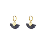 Pendientes "Noche Estrellada" Semi Aro Color Oro | Lapislázuli, Intuición y Sabiduría Esotergia