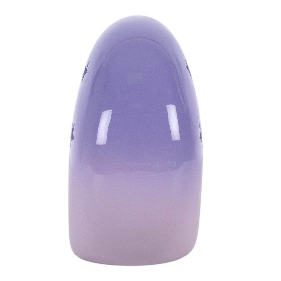 Quemador de Esencias Luna Creciente Morada Pastel con Cuenco Colgante Esotergia