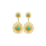 Pendientes "Amanecer Sereno" Sol con Baño de Oro | Amazonita, Fluidez y Poder Personal Esotergia