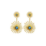 Pendientes "Sol de la Serenidad" con Baño de Oro | Calcedonia, Luz y Paz Interior Esotergia