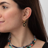 Pendientes Diamante Ónix Negro Bañados en Oro 18k - Elegancia, Fuerza y Protección Esotergia