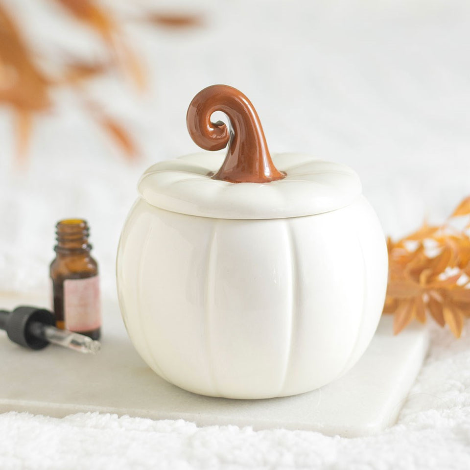 Quemador de Esencias Calabaza Blanca Minimalista Esotergia