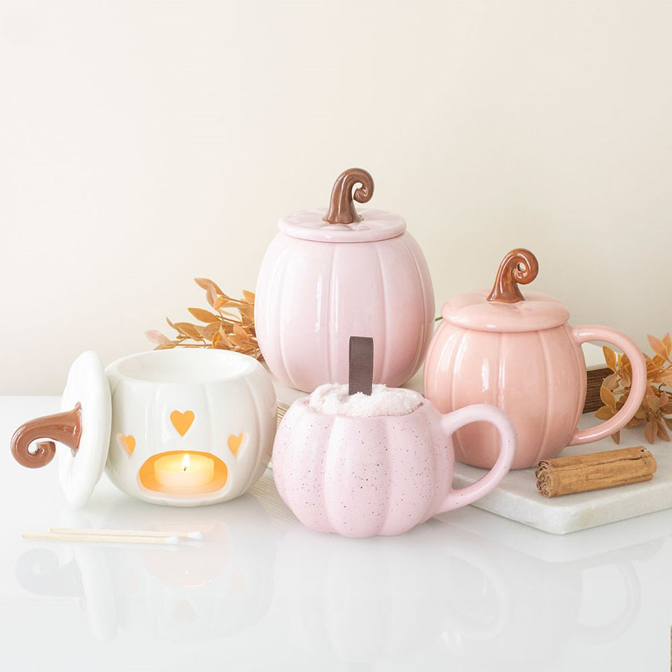 Quemador de Esencias Calabaza Blanca Minimalista Esotergia