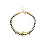 Pulsera "Luz de Verdad" de Lapislázuli y Cruz en Acero Dorado – Sabiduría y Protección Esotergia