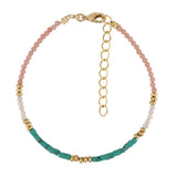 Pulsera Mineral Ópalo Rosa Color Oro - Amor, Sanación y Delicadeza Esotergia
