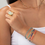 Pulsera Mineral Ópalo Rosa Color Oro - Amor, Sanación y Delicadeza Esotergia