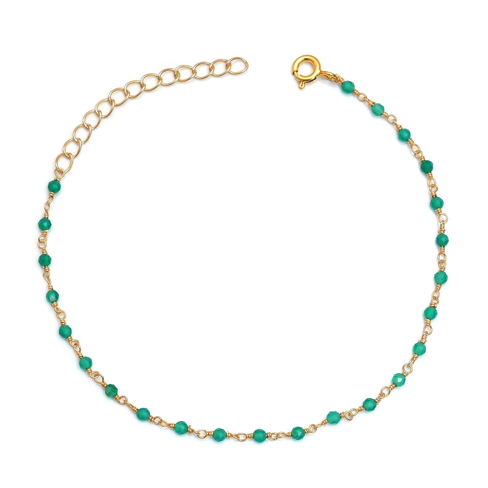 Pulsera "Serenidad Vital" de Onix Verde en Plata 925 con Baño de Oro 18K – Calma y Equilibrio Emocional Esotergia