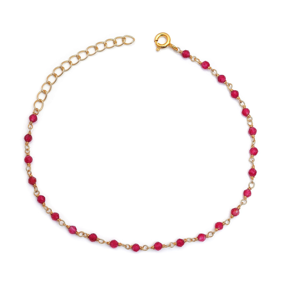 Pulsera "Pasión Vital" de Rubí en Plata 925 con Baño de Oro 18K – Amor y Energía Esotergia