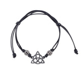 Pulsera de Cordón Negro Nudo Triquetra Celta | Unidad y Conexión Espiritual Esotergia