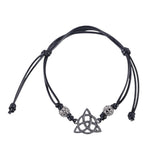 Pulsera de Cordón Negro Nudo Triquetra Celta | Unidad y Conexión Espiritual Esotergia