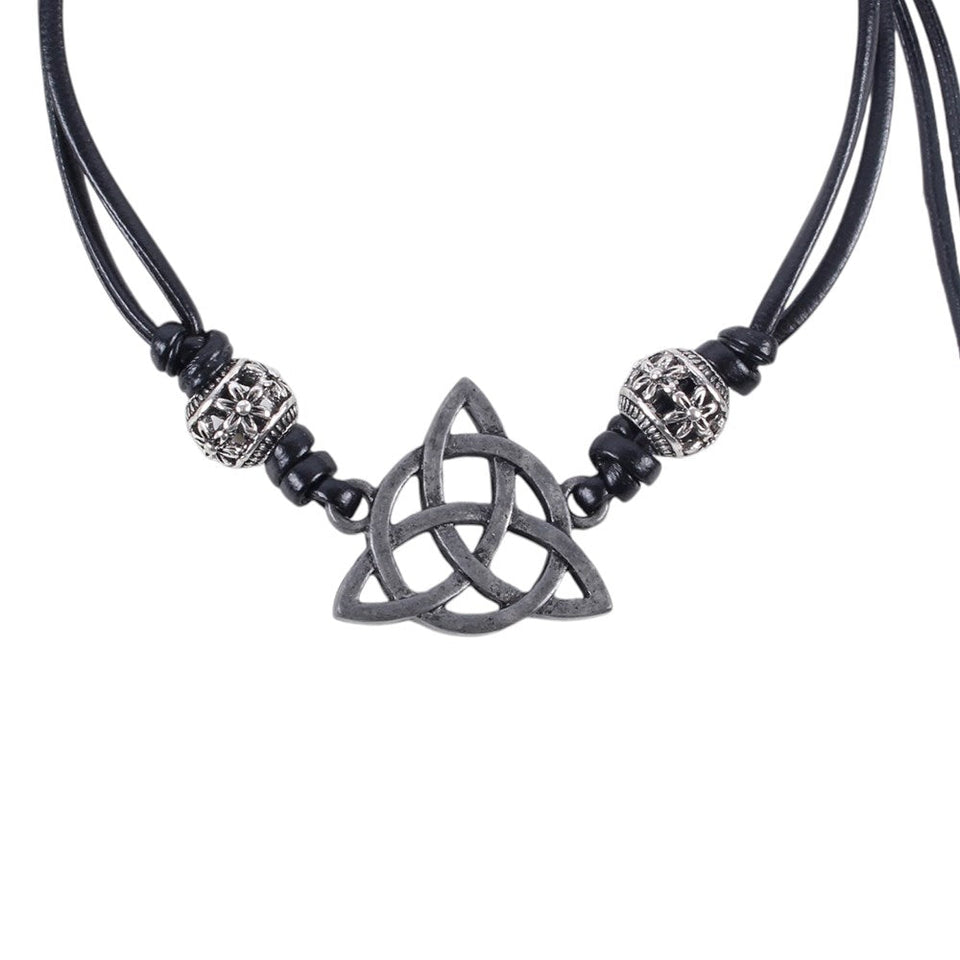 Pulsera de Cordón Negro Nudo Triquetra Celta | Unidad y Conexión Espiritual Esotergia