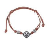 Pulsera de Cordón Marrón Nudo Celta Escudo | Fuerza y Protección Esotergia