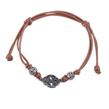 Pulsera de Cordón Marrón Nudo Celta Escudo | Fuerza y Protección Esotergia