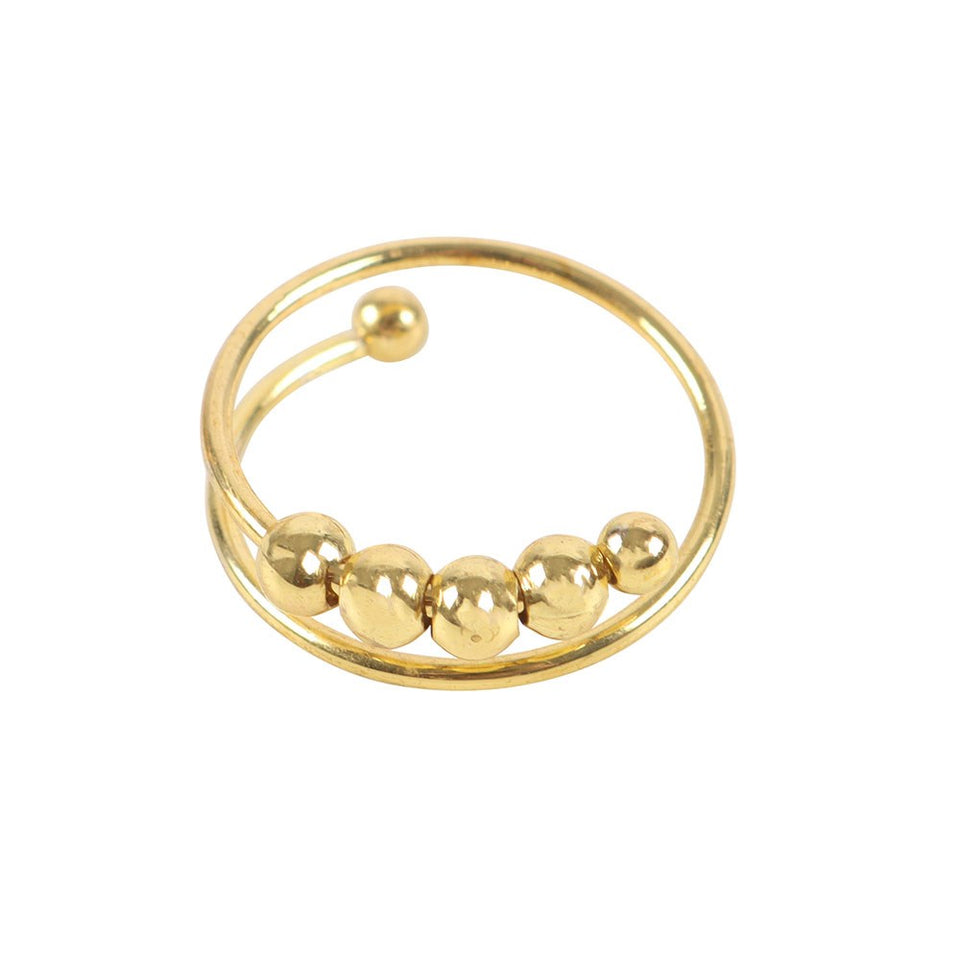 Anillo Antiestrés y Ansiedad (Fidget Ring) con Cuentas Giratorias | Calmante y Ajustable (Cobre) Esotergia