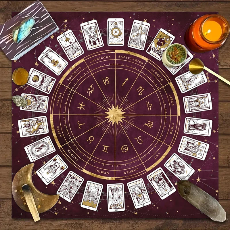 Tapete para Cartas del Tarot: Guía Zodiacal, Concentración y Energía Esotergia