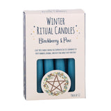 Pack de 12 Velas Rituales de Invierno "Mora y Pino" Esotergia
