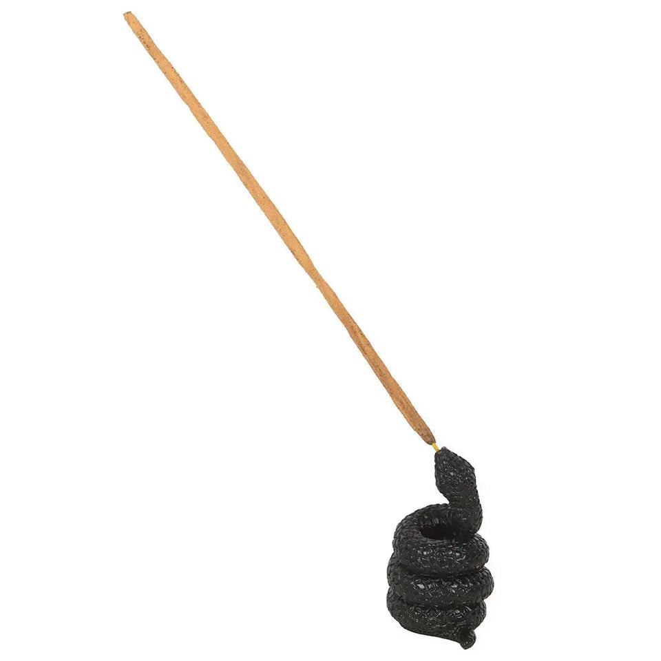 Porta Incienso Serpiente Negra – Soporte Decorativo de Resina | Estilo Gótico y Esotérico Esotergia