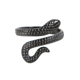 Anillo Ajustable de Serpiente Negra – Acero Inoxidable Elegante y Místico Merlin Tienda