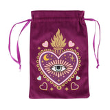 Bolsa de Terciopelo Morada "Corazón Sagrado y Ojo Místico" | Protección para tus Tesoros Esotergia
