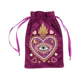 Bolsa de Terciopelo Morada "Corazón Sagrado y Ojo Místico" | Protección para tus Tesoros Esotergia
