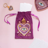Bolsa de Terciopelo Morada "Corazón Sagrado y Ojo Místico" | Protección para tus Tesoros Esotergia