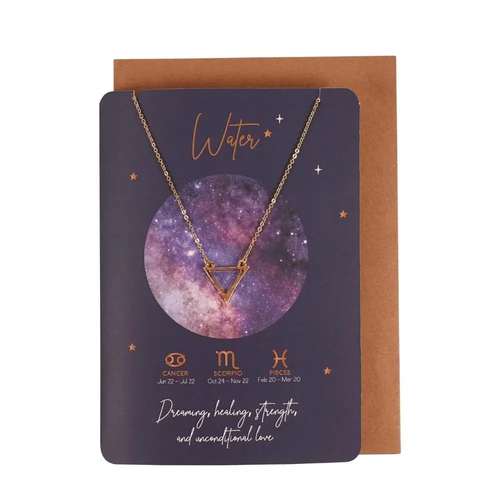 Collar Elemento Agua con Tarjeta Zodiacal – Cáncer, Escorpio y Piscis - Esotergia Tienda