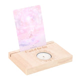 Soporte de Tarot con Portavelas – Madera Natural para Carta del Día