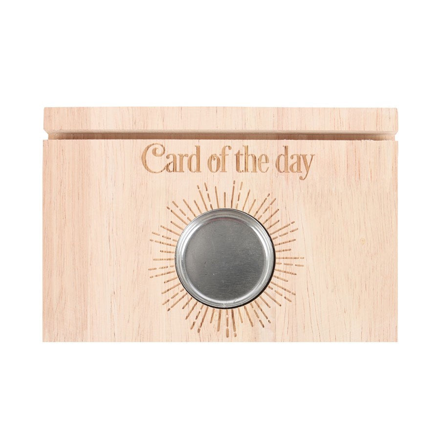 Soporte de Tarot con Portavelas – Madera Natural para Carta del Día