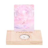 Soporte de Tarot con Portavelas – Madera Natural para Carta del Día