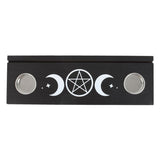Soporte para Cartas de Tarot  - Oráculo Triple Luna Negra | Altar con Portavelas Esotergia