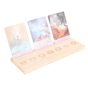 Soporte de Tarot con Diseño de los 7 Chakras – Madera Natural Espiritual