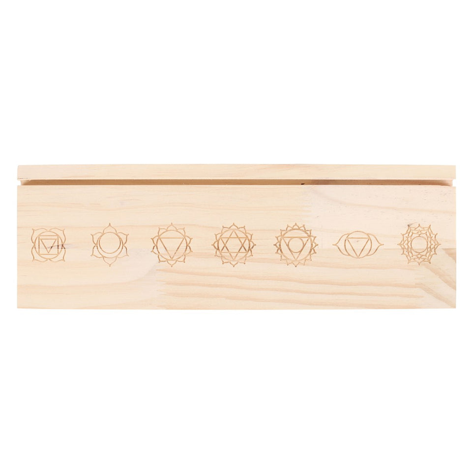 Soporte de Tarot con Diseño de los 7 Chakras – Madera Natural Espiritual