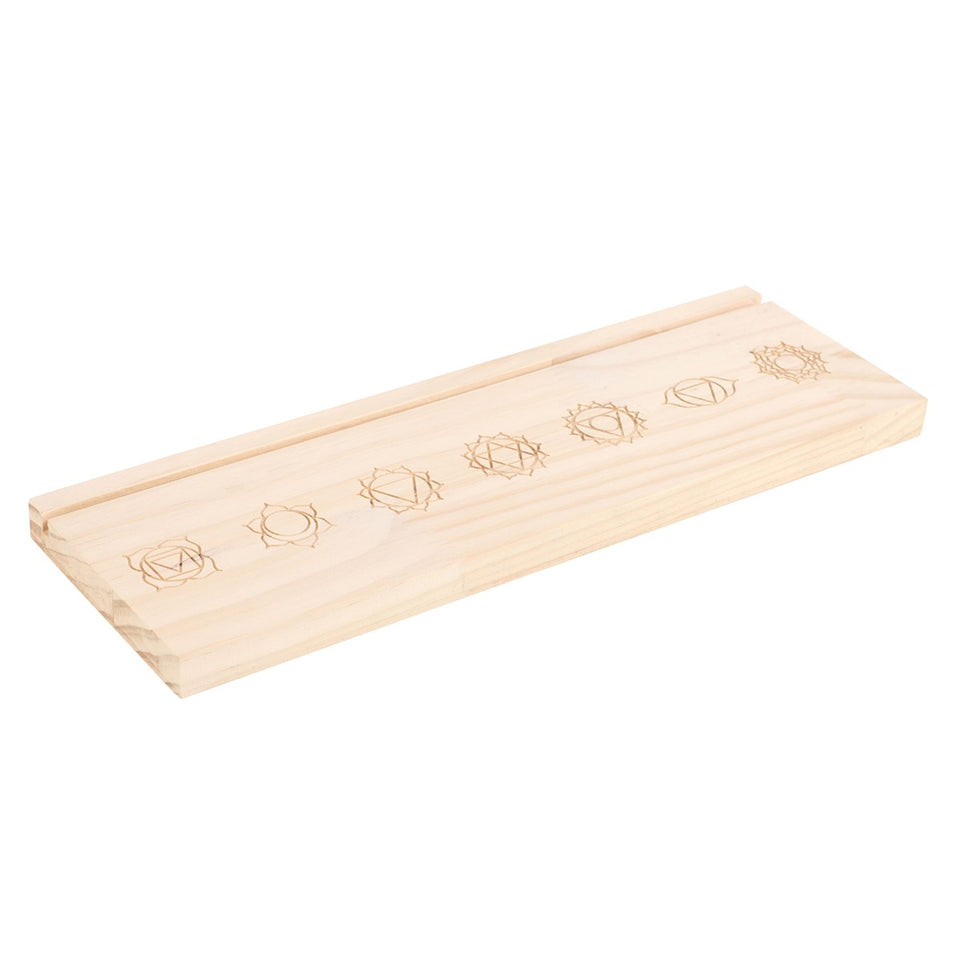 Soporte de Tarot con Diseño de los 7 Chakras – Madera Natural Espiritual