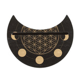 Soporte para Carta del Tarot con Flor de la Vida y Luna Negra