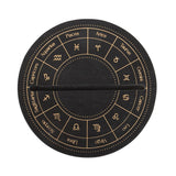 Soporte para Carta del Tarot con Rueda Astrológica en Madera Negra