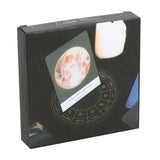Soporte para Carta del Tarot con Rueda Astrológica en Madera Negra