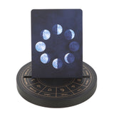 Soporte para Carta del Tarot con Rueda Astrológica en Madera Negra