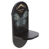 Estantería Altar con Polilla Negra – Decoración Espiritual en Madera