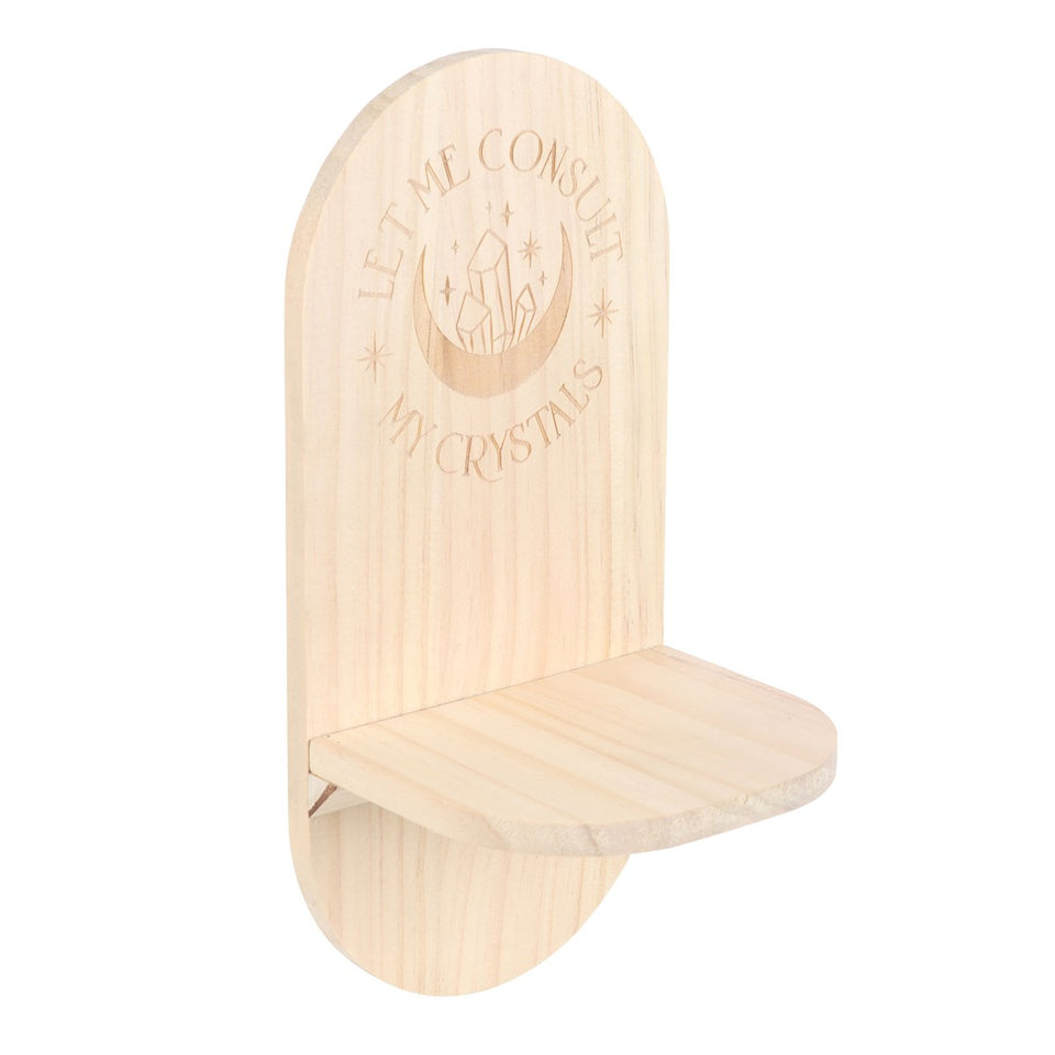 Estantería Altar 'Let Me Consult My Crystals' – Madera Natural Mística