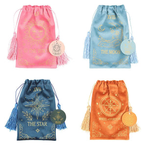 Set 4 Bolsas de Terciopelo para Tarot – Sol, Luna, Fortuna y Estrella Esotergia Tienda