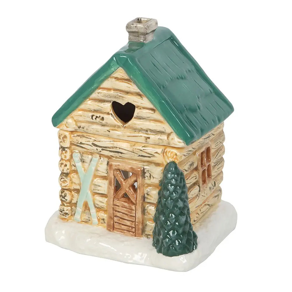 Quemador de Aceites Cabaña Alpina – Diseño Chalet de Esquí de Cerámica Esotergia