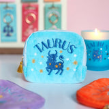Bolsa de Terciopelo Bordada con tu Signo del Zodiaco | Magia y Protección Astrológica Esotergia